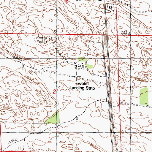 Topographic Map of Ewoldt Landing Strip (historical), NE