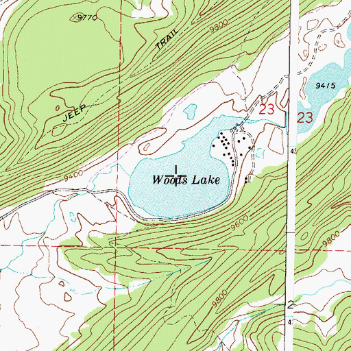 Topographic Map of Woods Lake, CO