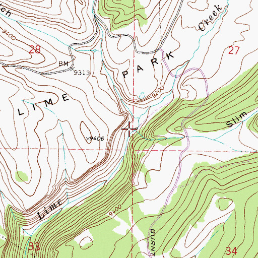 Topographic Map of Slim Jim Gulch, CO