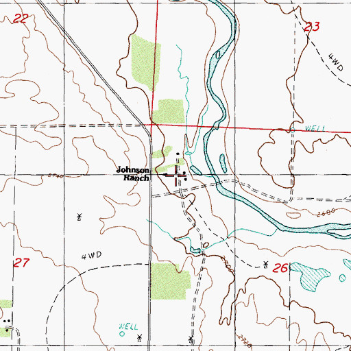 Topographic Map of Johnson Ranch, NE