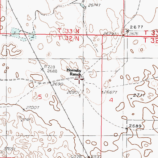 Topographic Map of Hornsby Ranch, NE