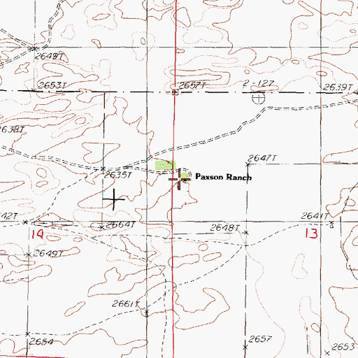 Topographic Map of Paxson Ranch, NE