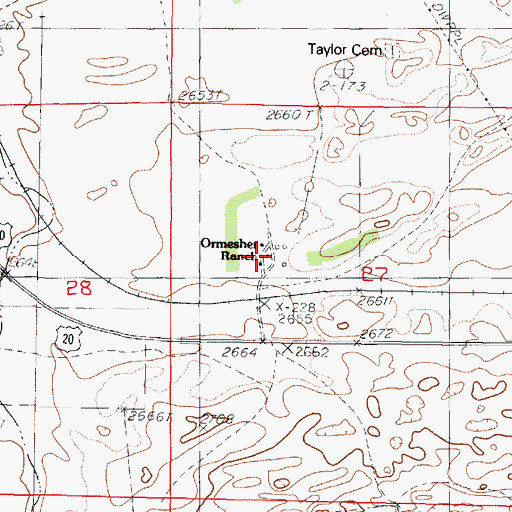 Topographic Map of Ormesher Ranch, NE