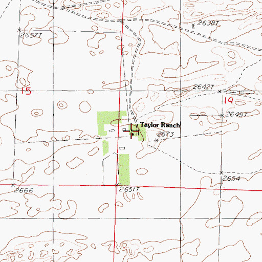 Topographic Map of Taylor Ranch, NE