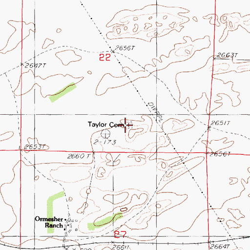 Topographic Map of Taylor Cemetery, NE