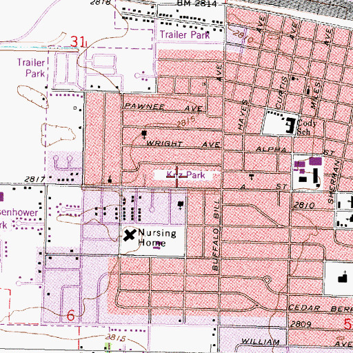 Topographic Map of Kriz Park, NE