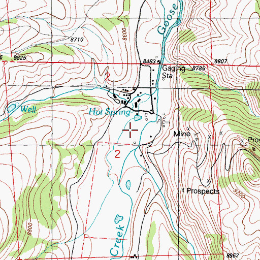 Topographic Map of Wagon Wheel Gap Hot Springs, CO