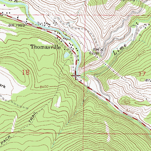 Topographic Map of Lime Creek, CO