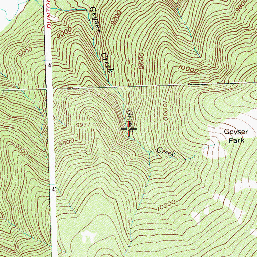 Topographic Map of Geyser Warm Spring, CO