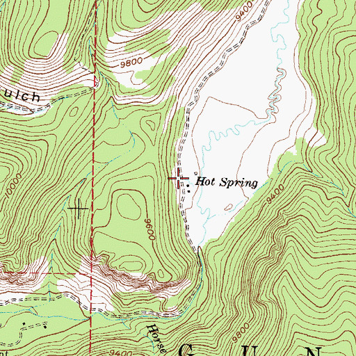 Topographic Map of Cement Creek Hot Spring, CO