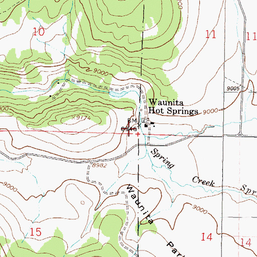 Topographic Map of Upper Waunita Hot Springs, CO