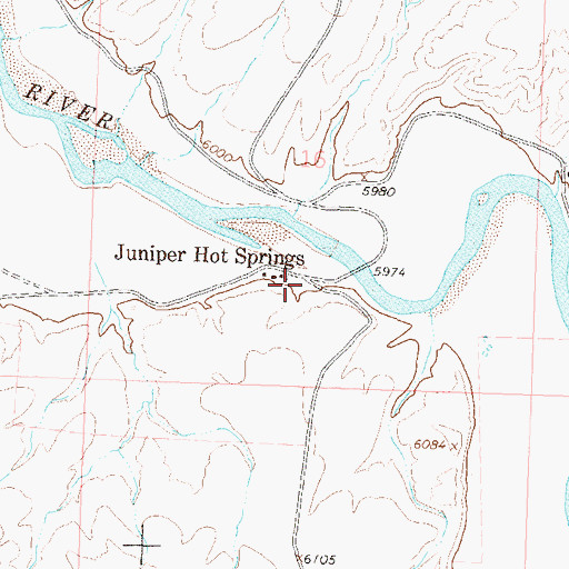 Topographic Map of Juniper Hot Springs, CO