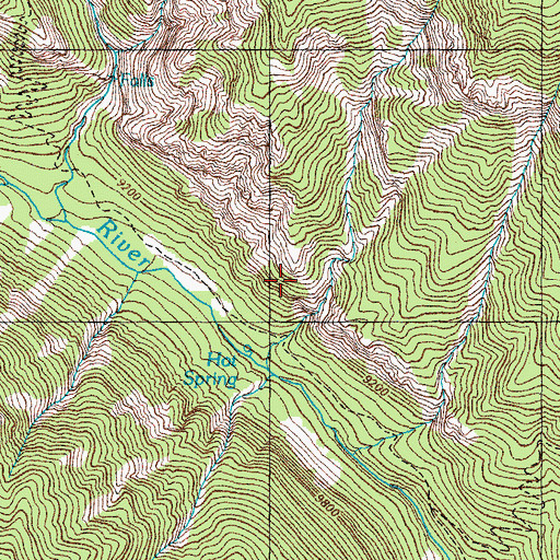 Topographic Map of Rainbow Hot Springs, CO