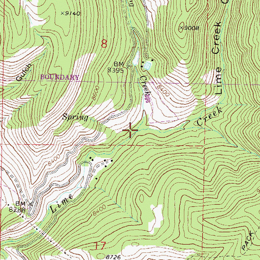 Topographic Map of Spring Creek, CO