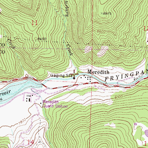 Topographic Map of Waterbury Creek, CO