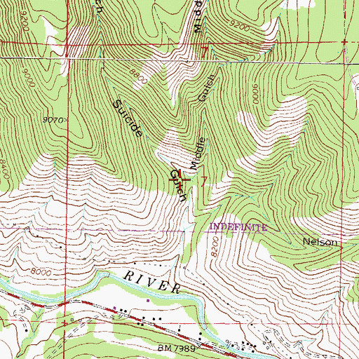 Topographic Map of Middle Gulch, CO