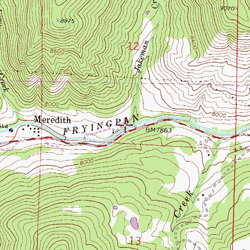 Topographic Map of Jakeman Creek, CO