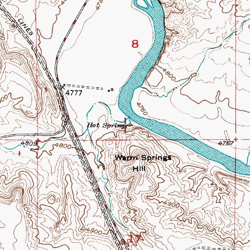 Topographic Map of Douglas Hot Springs, WY