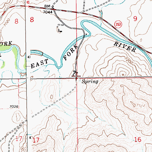 Topographic Map of Steele Hot Springs, WY