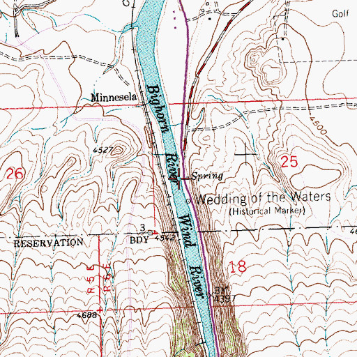 Topographic Map of Wind River Canyon Spring, WY