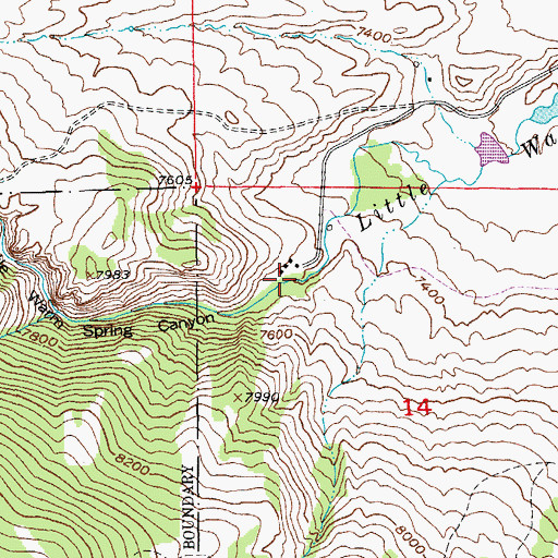 Topographic Map of Little Warm Spring, WY