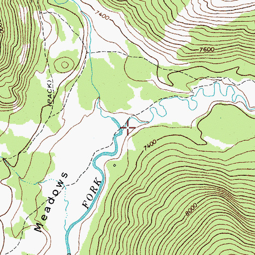 Topographic Map of North Buffalo Fork Springs, WY