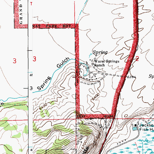 Topographic Map of Abercrombie Warm Springs, WY