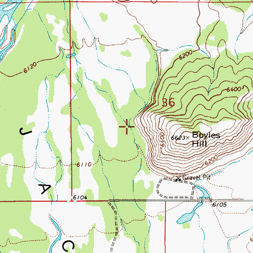 Topographic Map of Boyles Hill Springs, WY