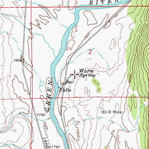 Topographic Map of Kendall Warm Spring, WY