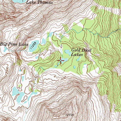 Topographic Map of Gold Dust Lakes, CO