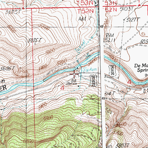 Topographic Map of Shoshone Hot Springs, WY