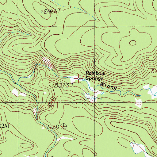 Topographic Map of Rainbow Springs, WY