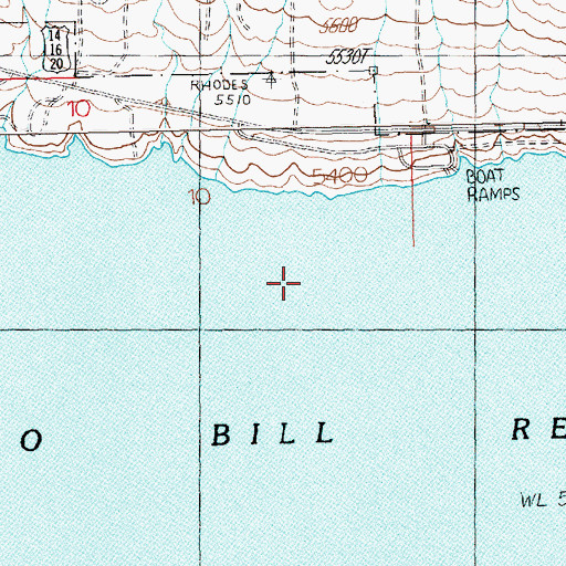 Topographic Map of Buffalo Bill Reservoir Springs, WY
