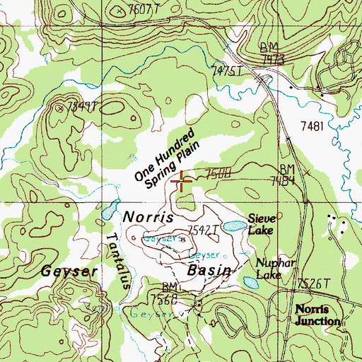 Topographic Map of Cistern Spring, WY