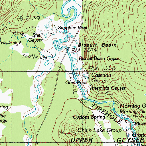 Topographic Map of Cascade Group, WY