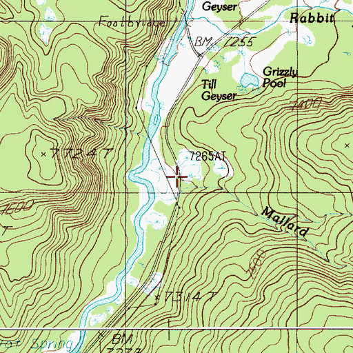 Topographic Map of Midway Picnic Ground Springs, WY