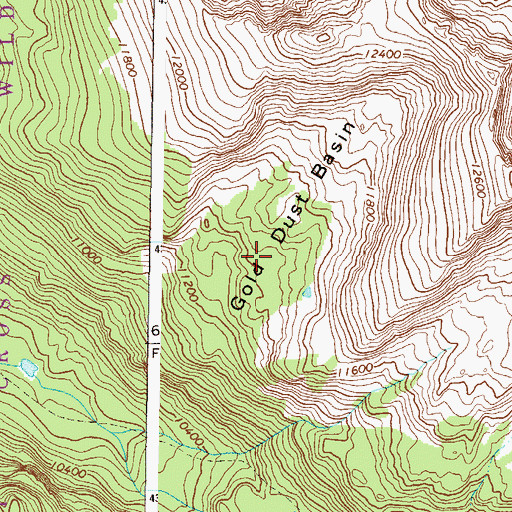 Topographic Map of Gold Dust Basin, CO