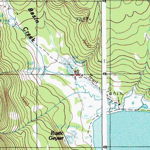 Topographic Map of Heart Lake Geyser, WY