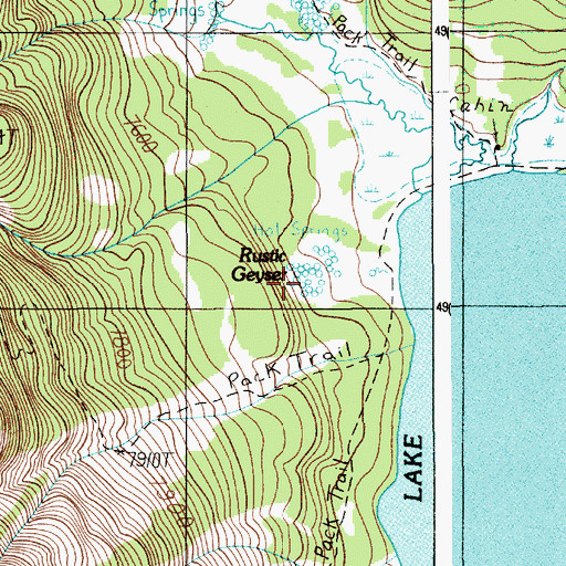 Topographic Map of Rustic Creek Spring, WY