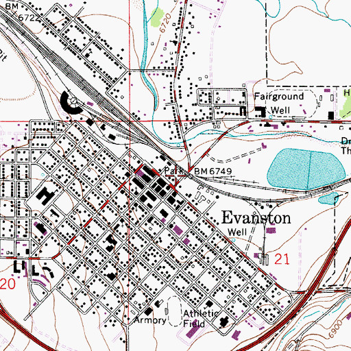 Topographic Map of Pioneer Counseling Resource Services Hospital, WY