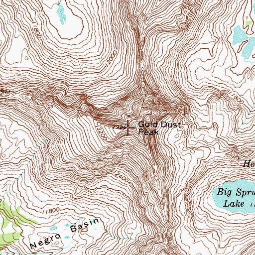 Topographic Map of Gold Dust Peak, CO