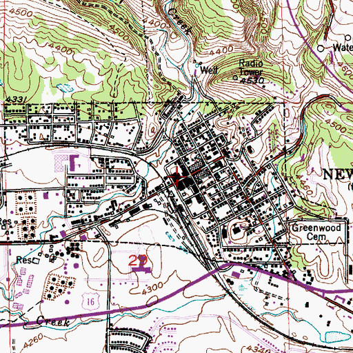 Topographic Map of Weston County Memorial Hospital (historical), WY