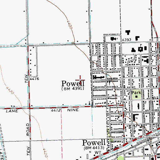 Topographic Map of Powell Valley Healthcare, WY