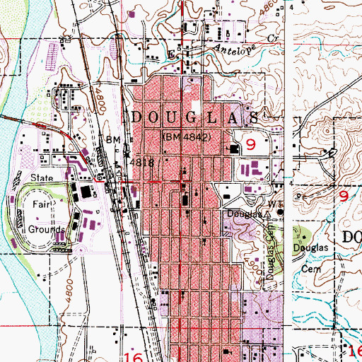 Topographic Map of Michael Manor Health Care Center, WY