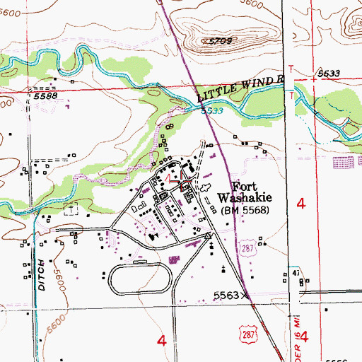 Topographic Map of Morning Star Manor Hospital, WY