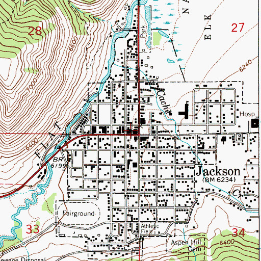 Topographic Map of Saint Johns Nursing Home, WY