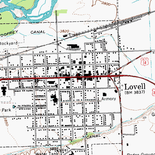 Topographic Map of New Horizons Care Center, WY