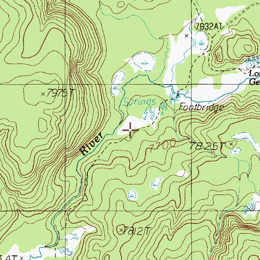 Topographic Map of Lone Star Geyser Basin, WY
