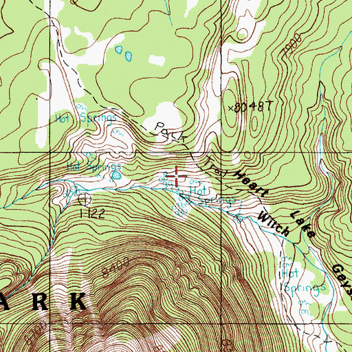 Topographic Map of Heart Lake Geyser Basin - Middle Group, WY