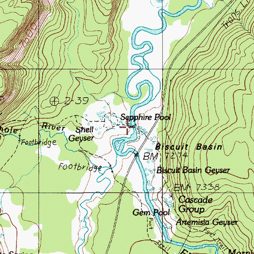 Topographic Map of Sapphire Pool Spring, WY
